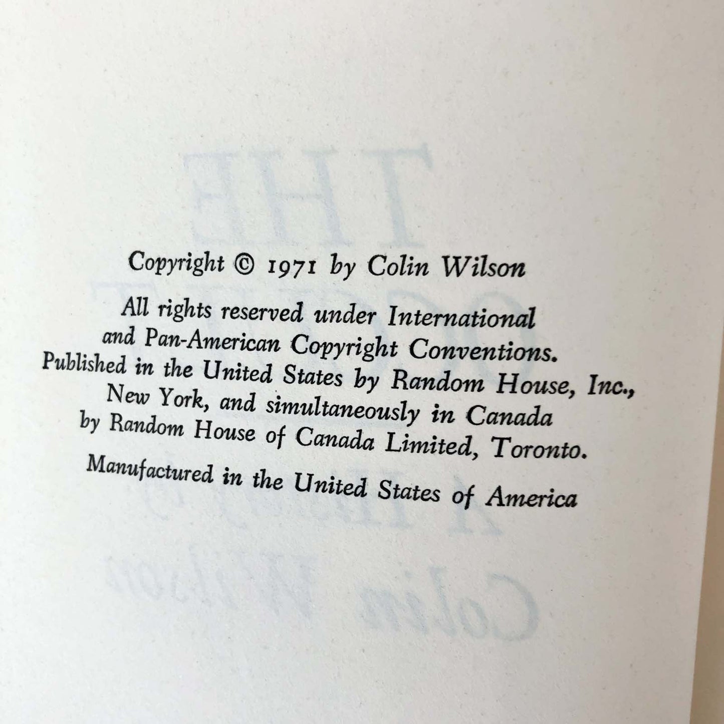 The Occult: A History by Colin Wilson [FIRST BOOK CLUB EDITION / 1971]