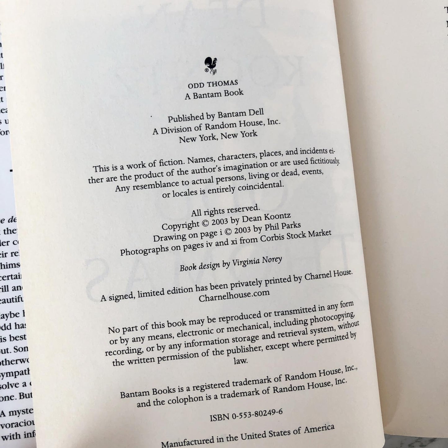 Odd Thomas by Dean Koontz [FIRST BOOK CLUB EDITION]