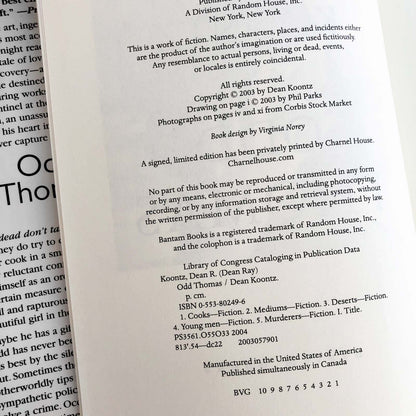 Odd Thomas by Dean Koontz [FIRST EDITION / FIRST PRINTING] 2003