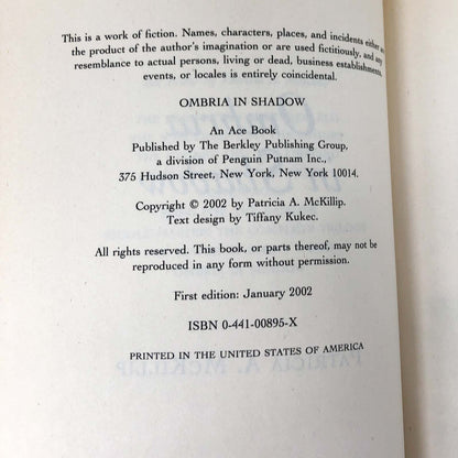 Ombria in Shadow by Patricia A. McKillip [B.C. EDITION HARDCOVER] 2002