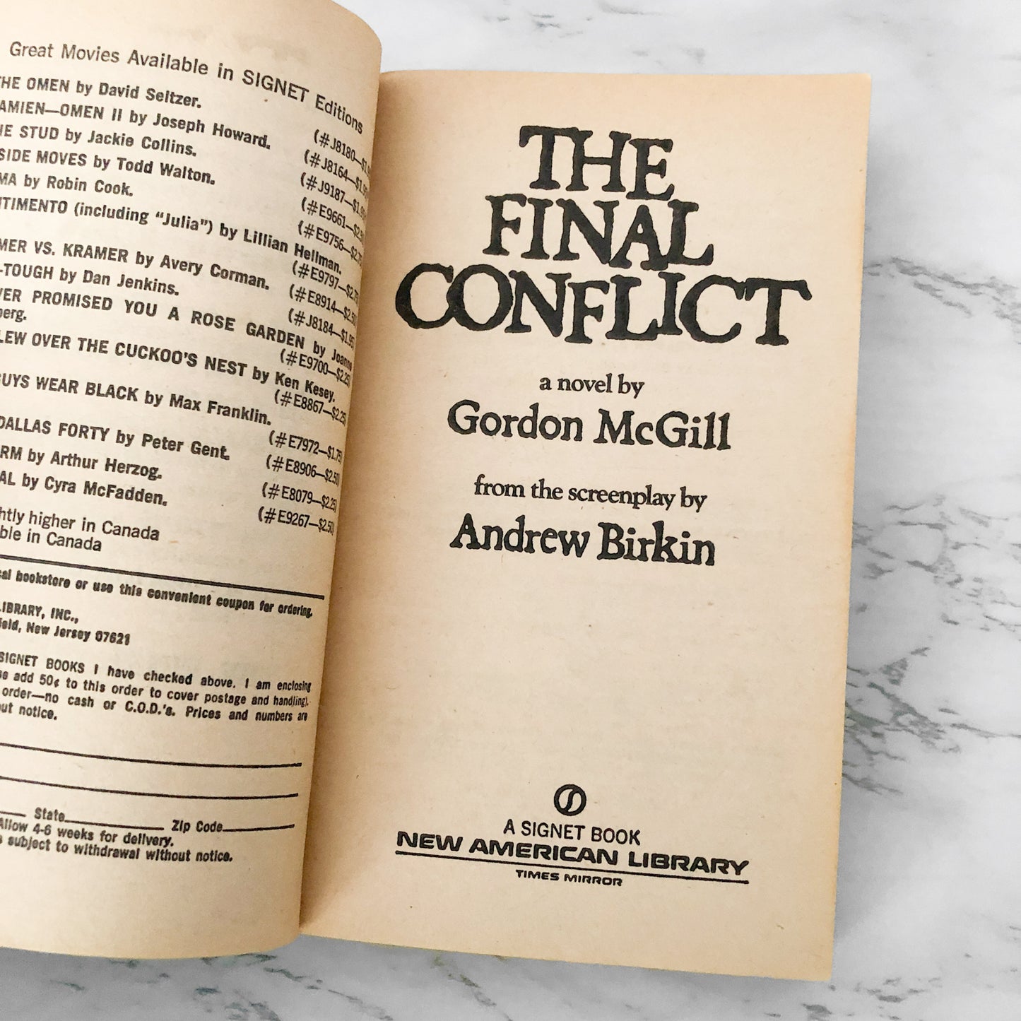The Omen III: The Final Conflict by Gordon McGill [MOVIE TIE-IN PAPERBACK]