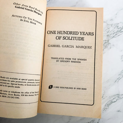 One Hundred Years of Solitude by Gabriel Garcia Marquez [1971 PAPERBACK]