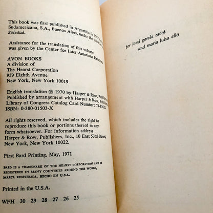 One Hundred Years of Solitude by Gabriel Garcia Marquez [1971 PAPERBACK]