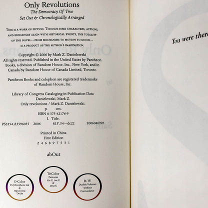 Only Revolutions by Mark Z. Danielewski [FIRST EDITION / FIRST PRINTING] 2006