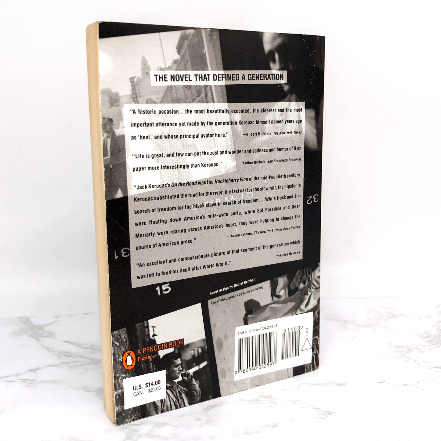 On the Road by Jack Kerouac [1976 TRADE PAPERBACK] • Penguin • 90's Ginsberg Cover