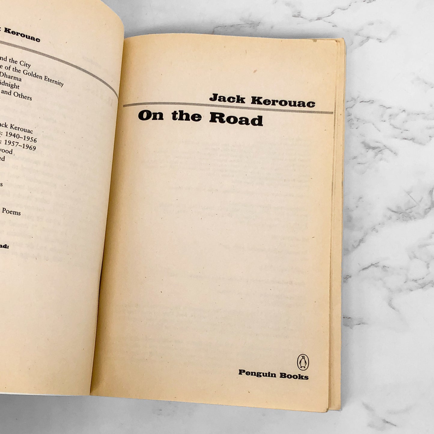 On the Road by Jack Kerouac [1976 TRADE PAPERBACK] • Penguin • 90's Ginsberg Cover