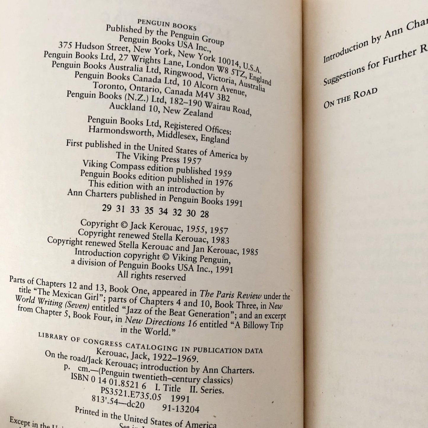 On the Road by Jack Kerouac [1991 TRADE PAPERBACK]