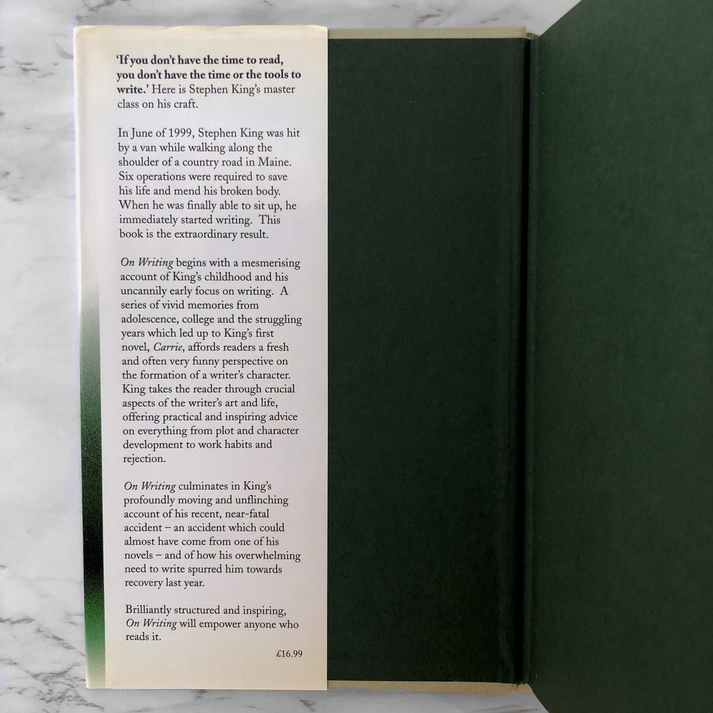 On Writing: A Memoir of the Craft by Stephen King [U.K. FIRST EDITION / FIRST PRINTING] 2000