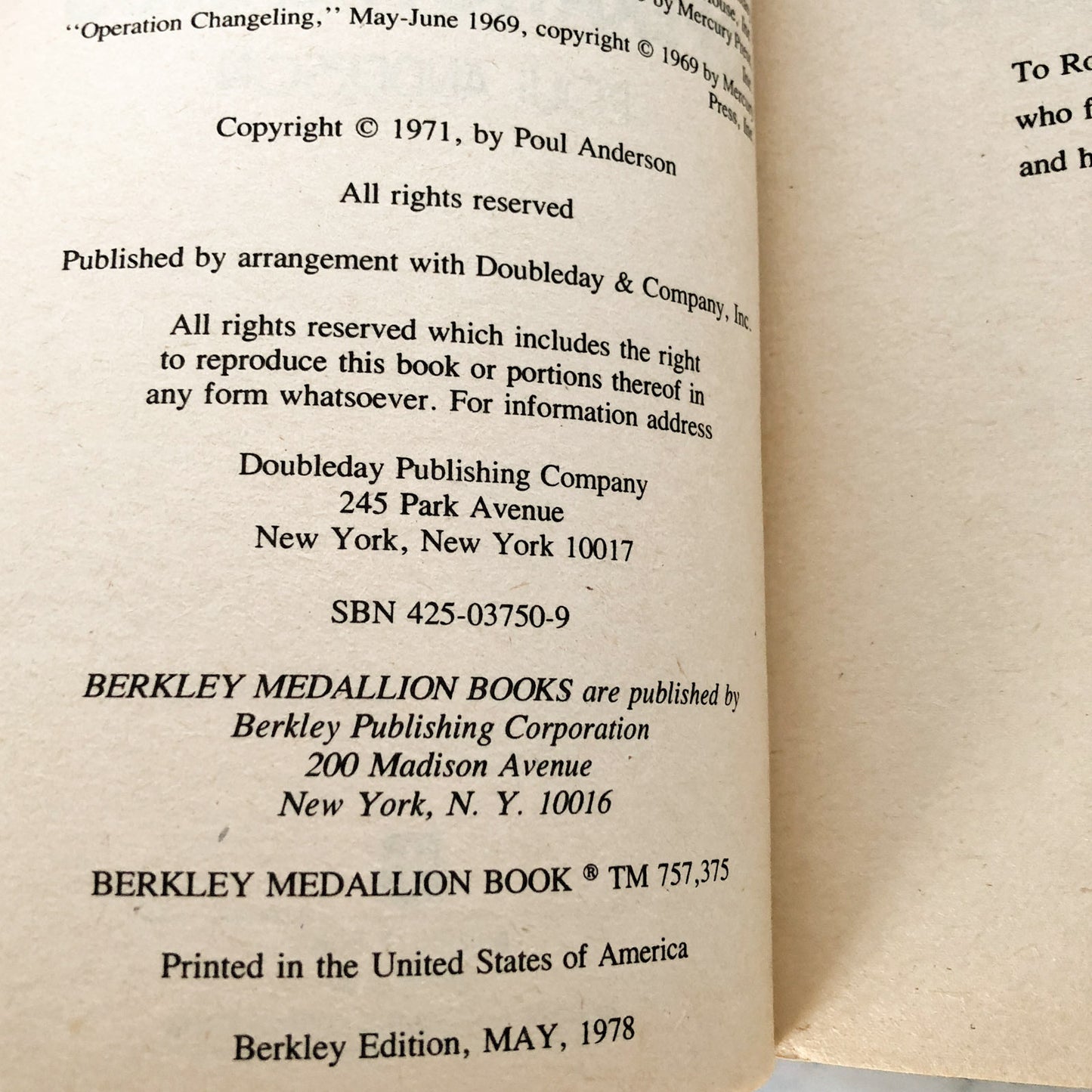 Operation Chaos by Poul Anderson [1978 PAPERBACK]