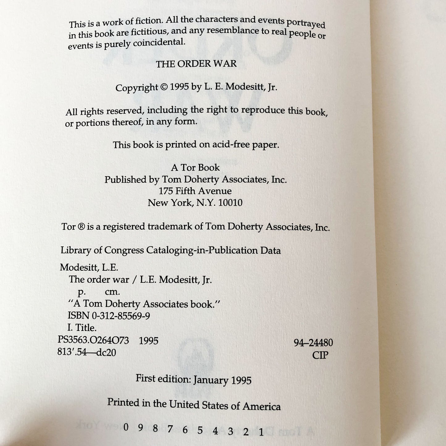 The Order War by L.E. Modesitt Jr. [FIRST EDITION / FIRST PRINTING] 1995