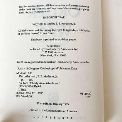 The Order War by L.E. Modesitt Jr. [FIRST EDITION / FIRST PRINTING] 1995