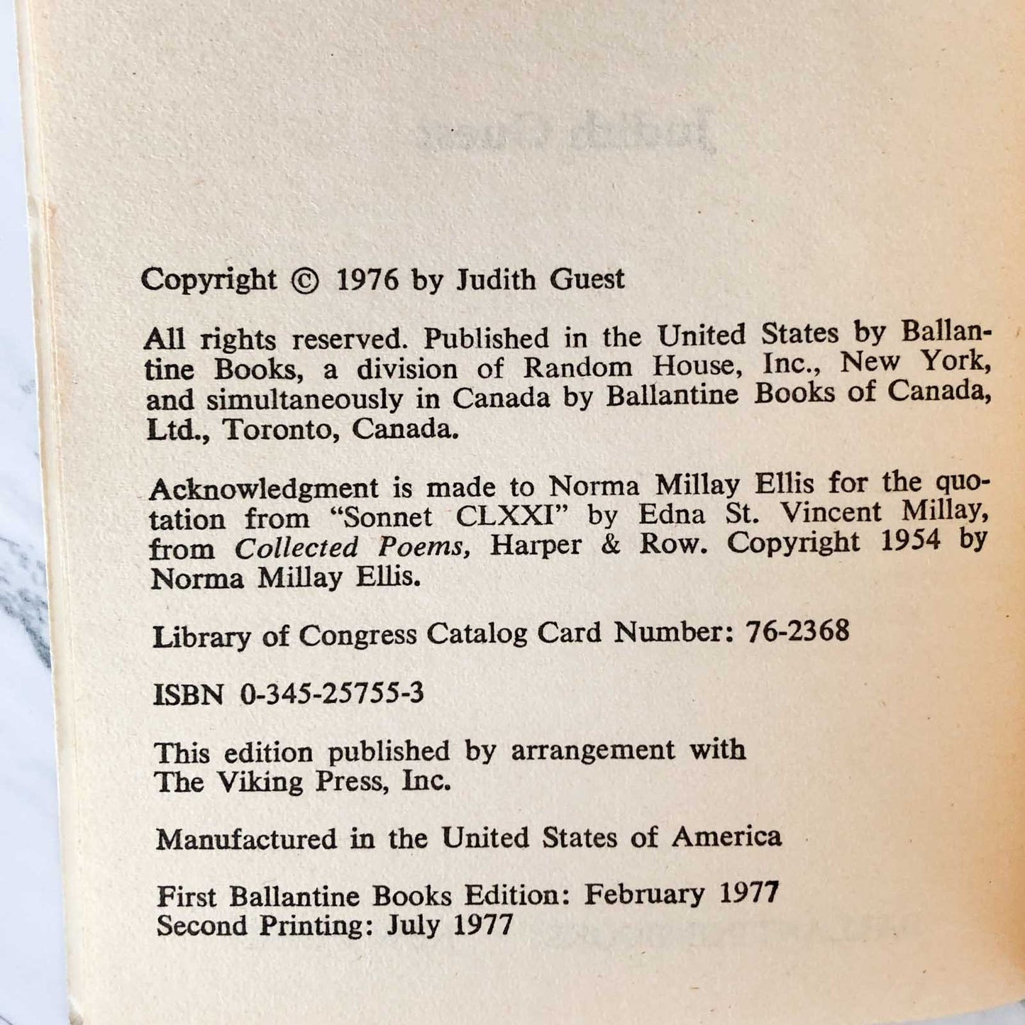 Ordinary People by Judith Guest [1977 PAPERBACK]