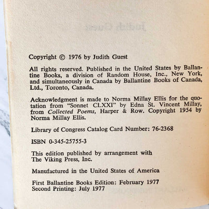 Ordinary People by Judith Guest [1977 PAPERBACK]