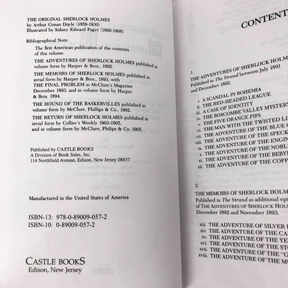 The Original Illustrated Sherlock Holmes by Arthur Conan Doyle [1981 HARDCOVER]