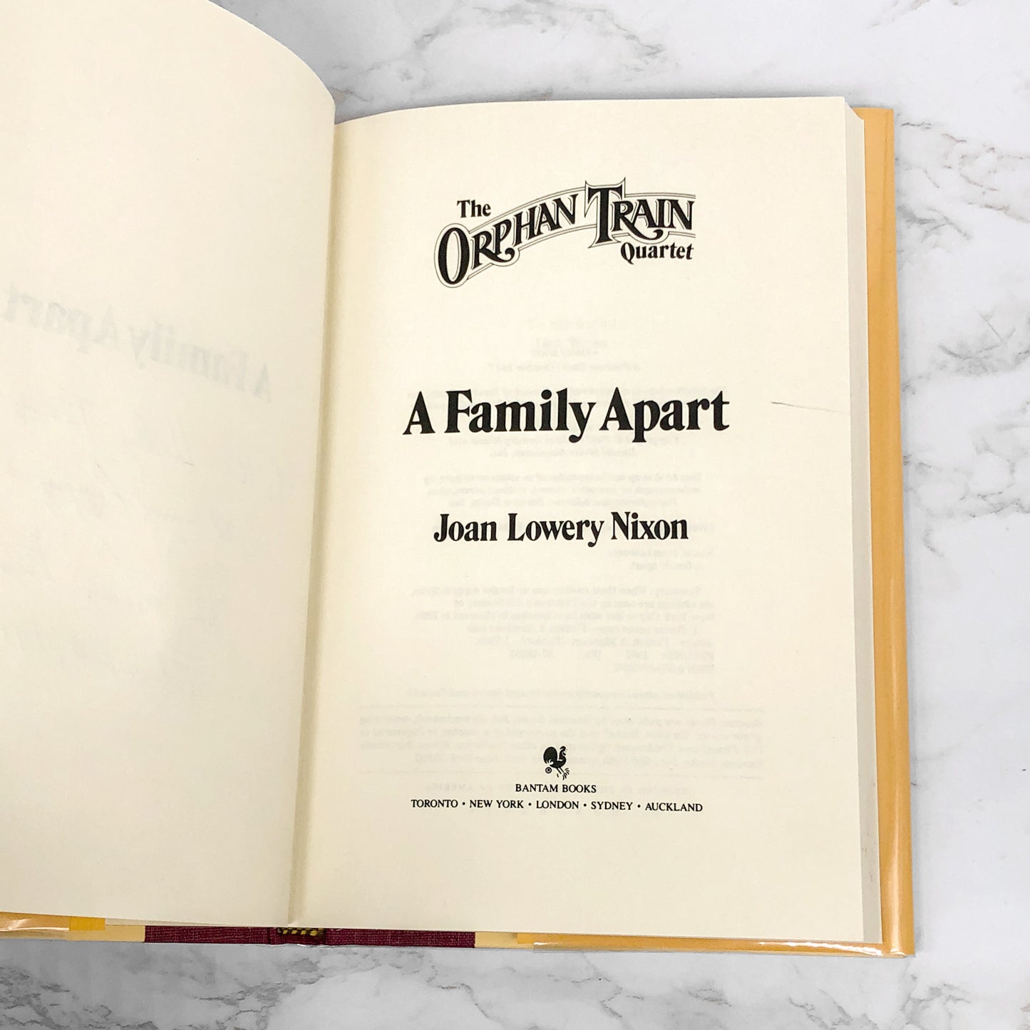 A Family Apart by Joan Lowery Nixon SIGNED! [FIRST EDITION] 1987 • Orphan Train #1