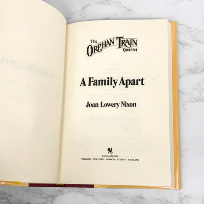 A Family Apart by Joan Lowery Nixon SIGNED! [FIRST EDITION] 1987 • Orphan Train #1