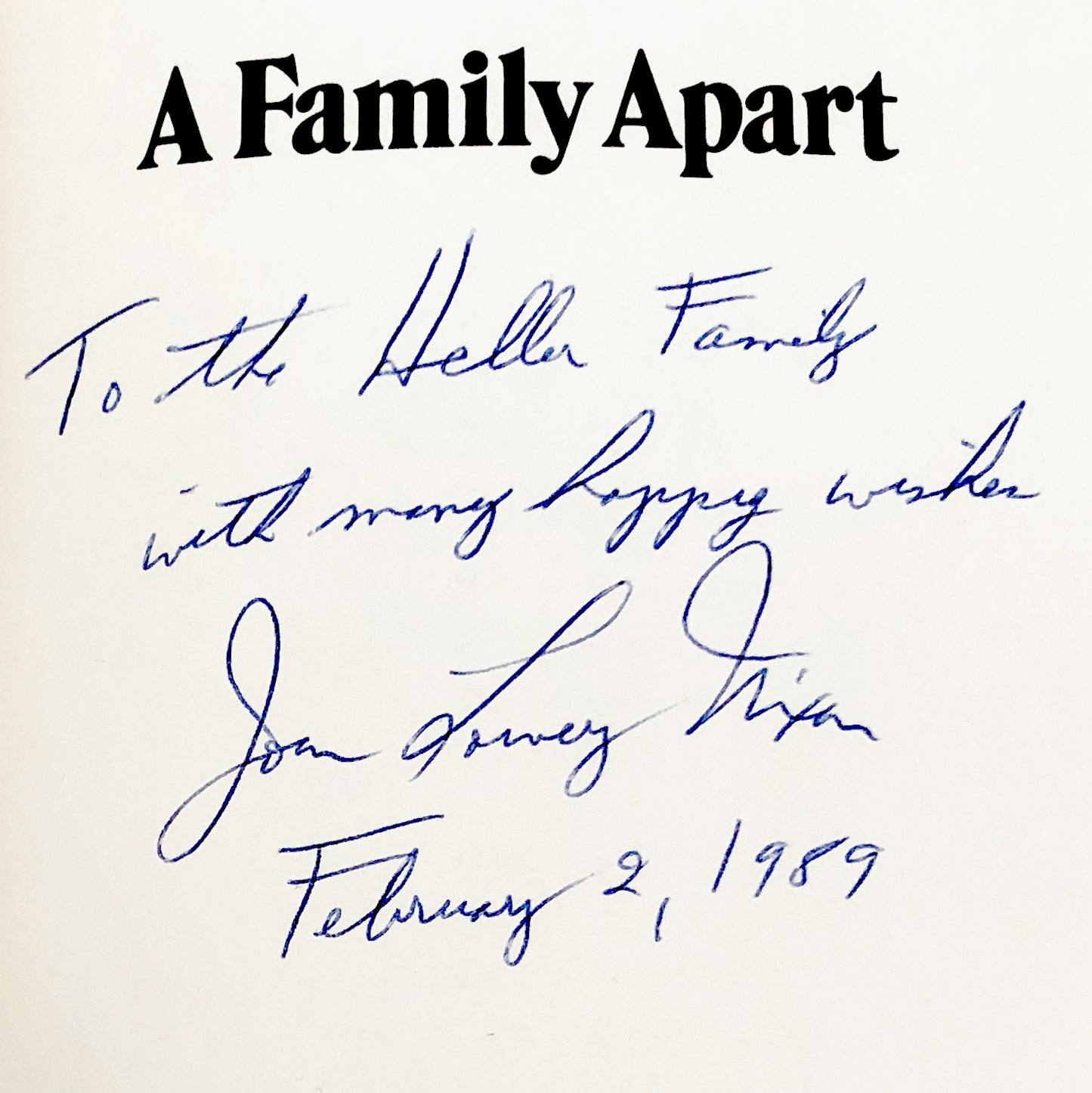 A Family Apart by Joan Lowery Nixon SIGNED! [FIRST EDITION] 1987 • Orphan Train #1