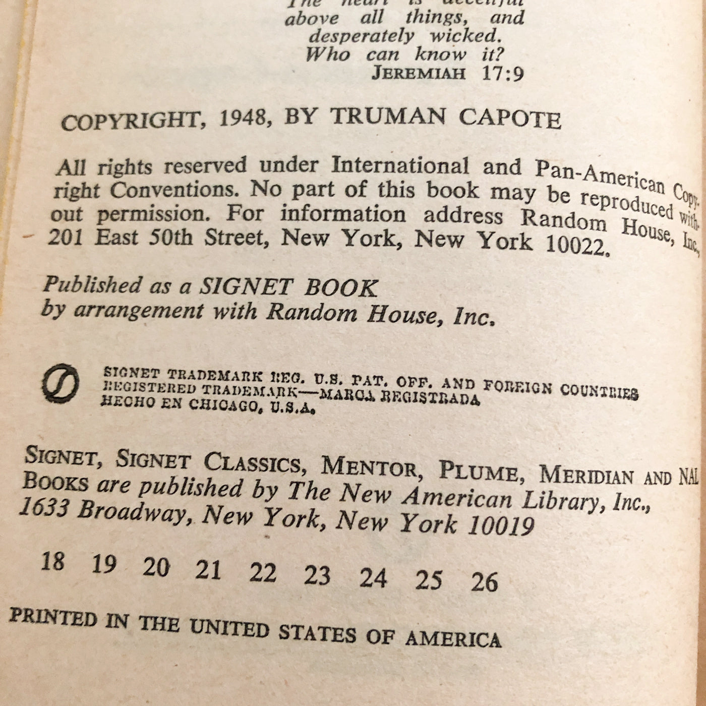 Other Voices, Other Rooms by Truman Capote [VINTAGE PAPERBACK / 1948]