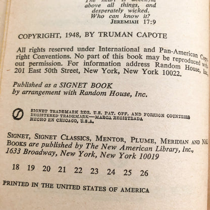 Other Voices, Other Rooms by Truman Capote [VINTAGE PAPERBACK / 1948]