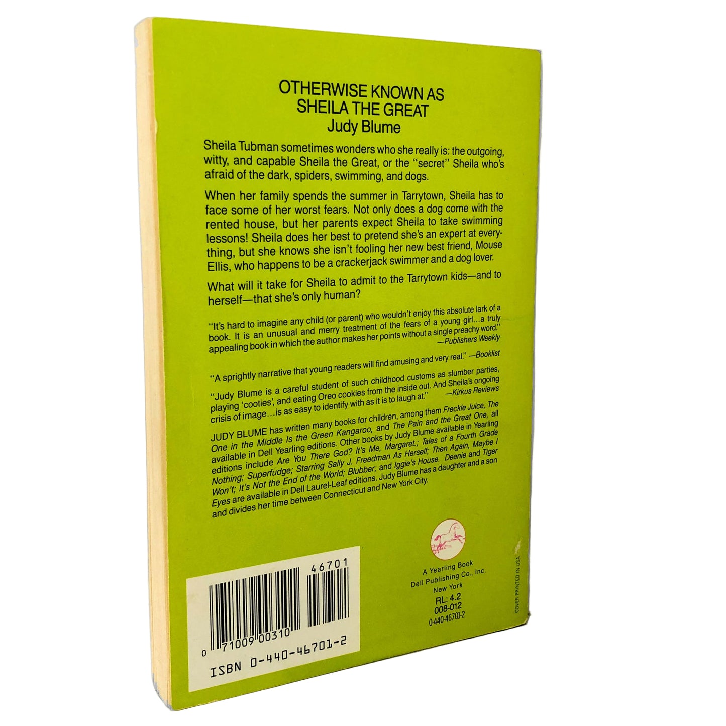 Otherwise Known as Sheila the Great by Judy Blume [1986 TRADE PAPERBACK]