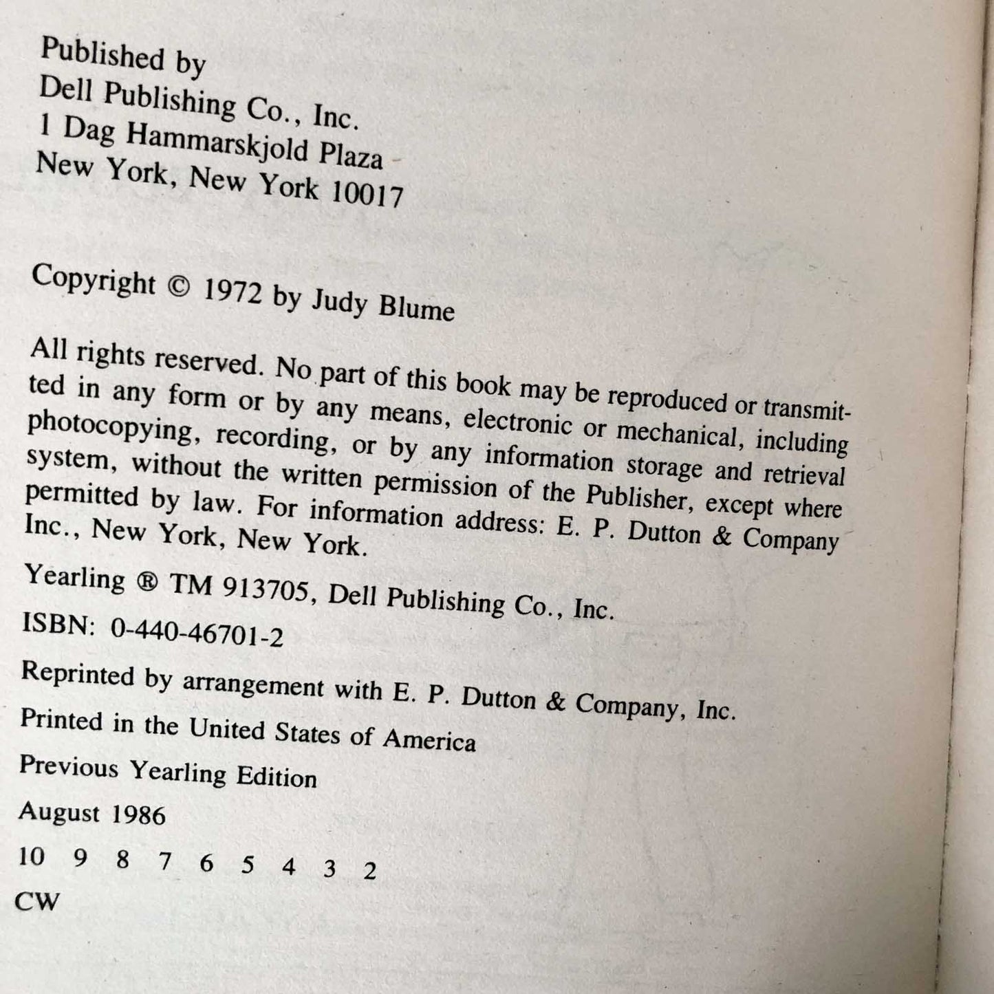 Otherwise Known as Sheila the Great by Judy Blume [1986 TRADE PAPERBACK]