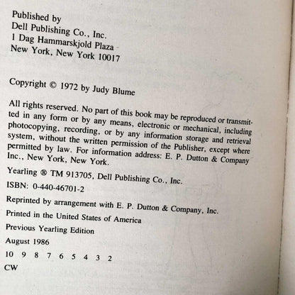 Otherwise Known as Sheila the Great by Judy Blume [1986 TRADE PAPERBACK]