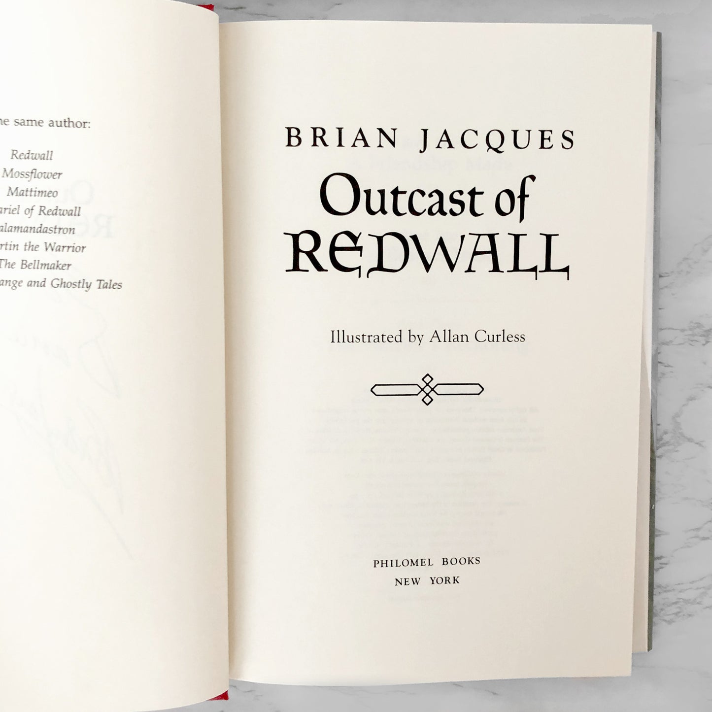Outcast of Redwall by Brian Jacques SIGNED! [FIRST EDITION / FIRST PRINTING] 1996