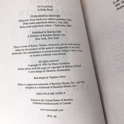 Outlander by Diana Gabaldon [XL TRADE PAPERBACK] 2007 • Delta