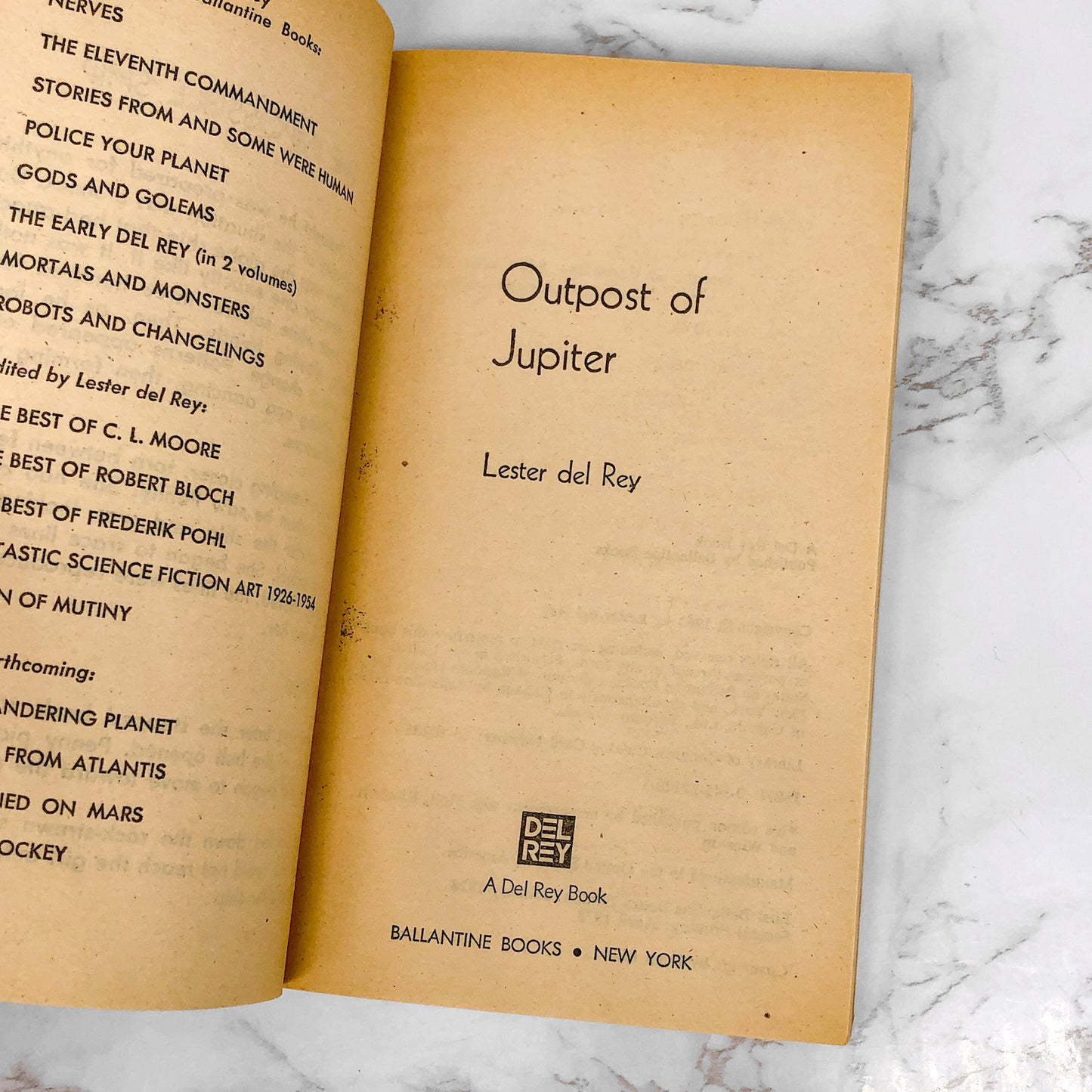 Outpost of Jupiter by Lester del Rey [FIRST PAPERBACK EDITION] 1978 • Del-Rey