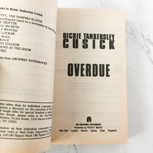 Overdue by Richie Tankersley Cusick [1995 PAPERBACK]