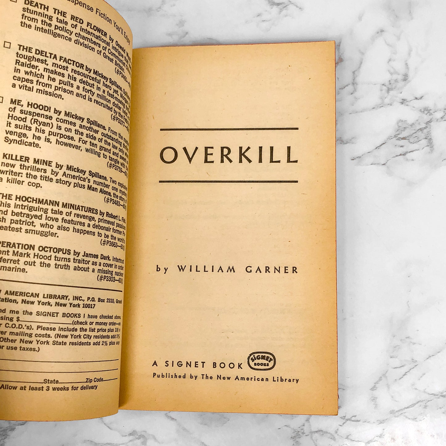 Overkill by William Garner [FIRST PAPERBACK PRINTING] 1969