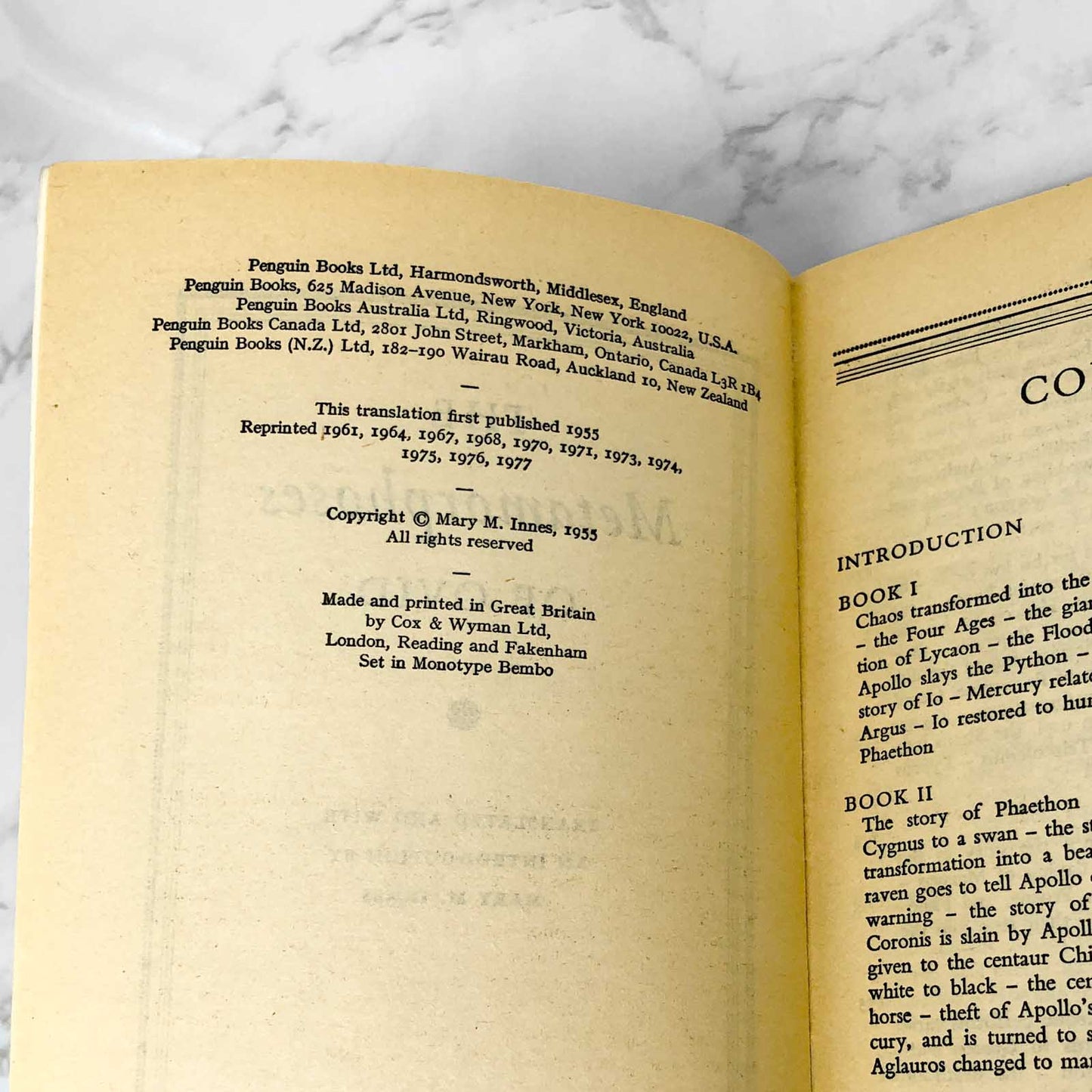 Metamorphoses by Ovid [1977 U.K. PAPERBACK]