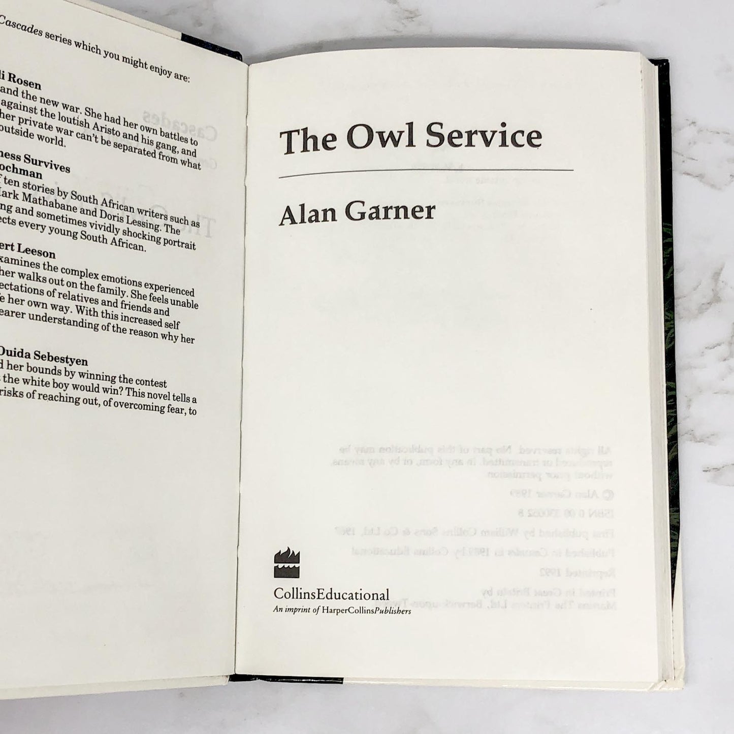 The Owl Service by Alan Garner [U.K. HARDCOVER] 1992 • Collins
