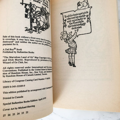 Ozma of Oz by L. Frank Baum [1986 DEL-REY PAPERBACK] Oz #3