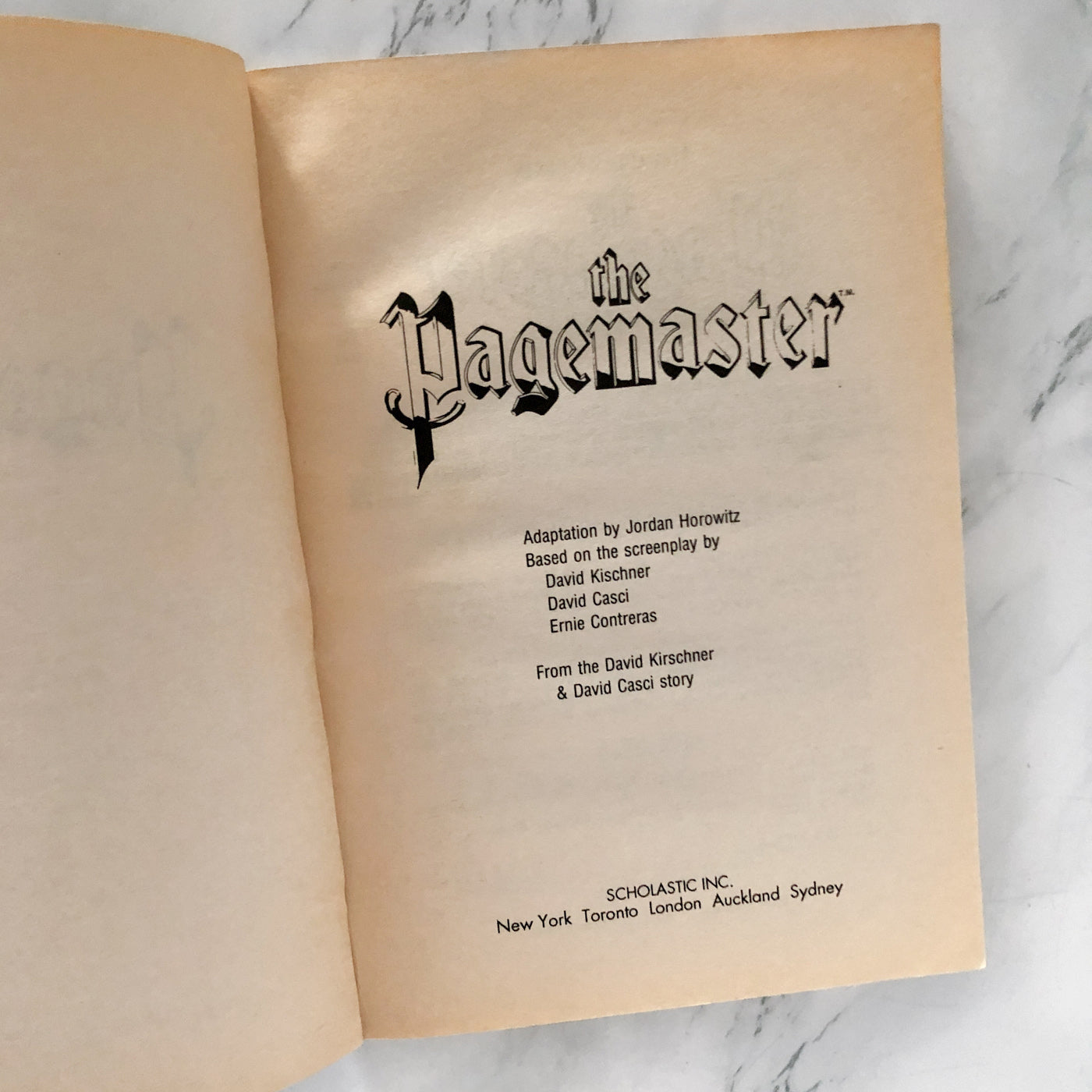 The Pagemaster by Jordan Horowitz 'aka' Todd Strasser [MOVIE TIE-IN PAPERBACK] 1994