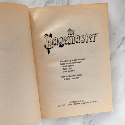 The Pagemaster by Jordan Horowitz 'aka' Todd Strasser [MOVIE TIE-IN PAPERBACK] 1994