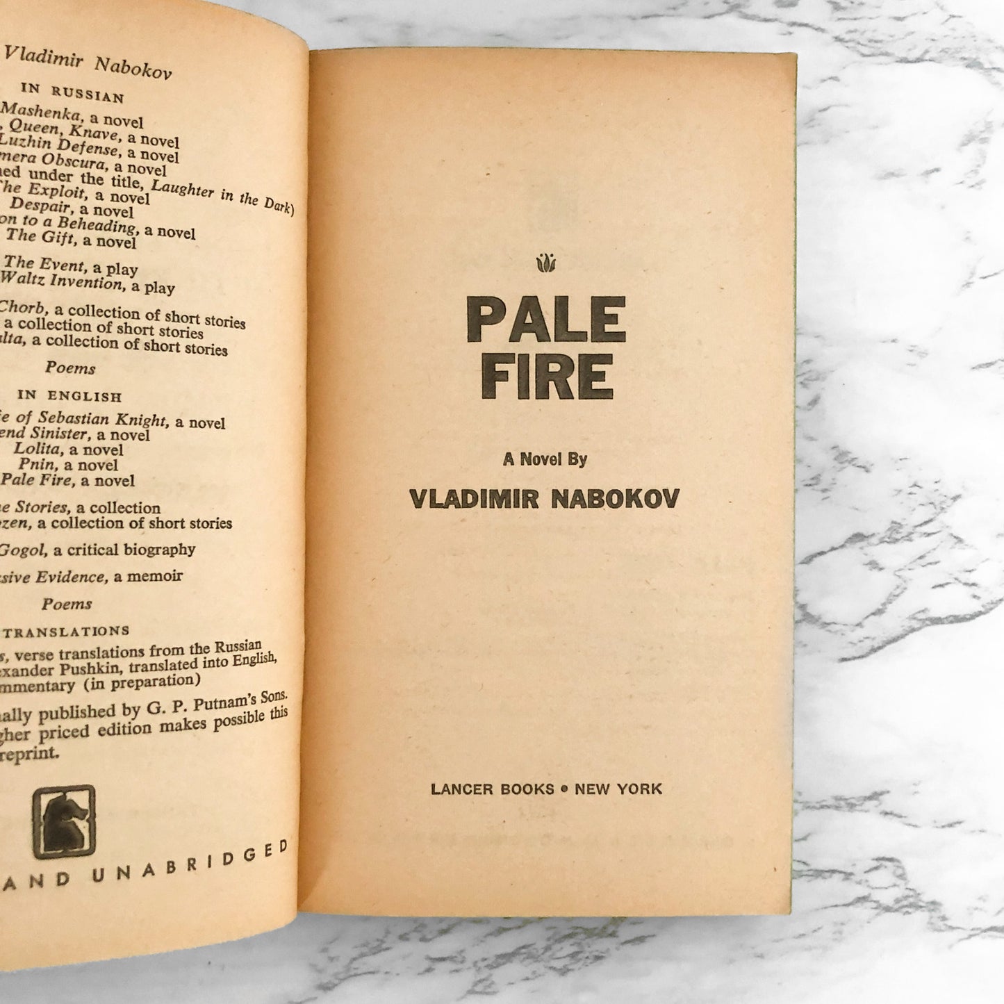 Pale Fire by Vladimir Nabokov [1963 FIRST PAPERBACK PRINTING]