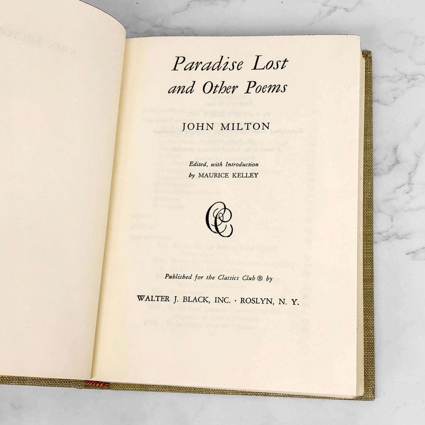 Paradise Lost & Other Poems by John Milton [1971 HARDCOVER] • The Classics Club