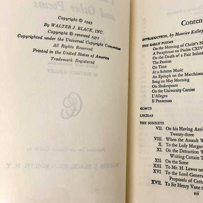 Paradise Lost & Other Poems by John Milton [1971 HARDCOVER] • The Classics Club