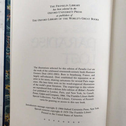 Paradise Lost by John Milton [THE FRANKLIN LIBRARY / 1984]