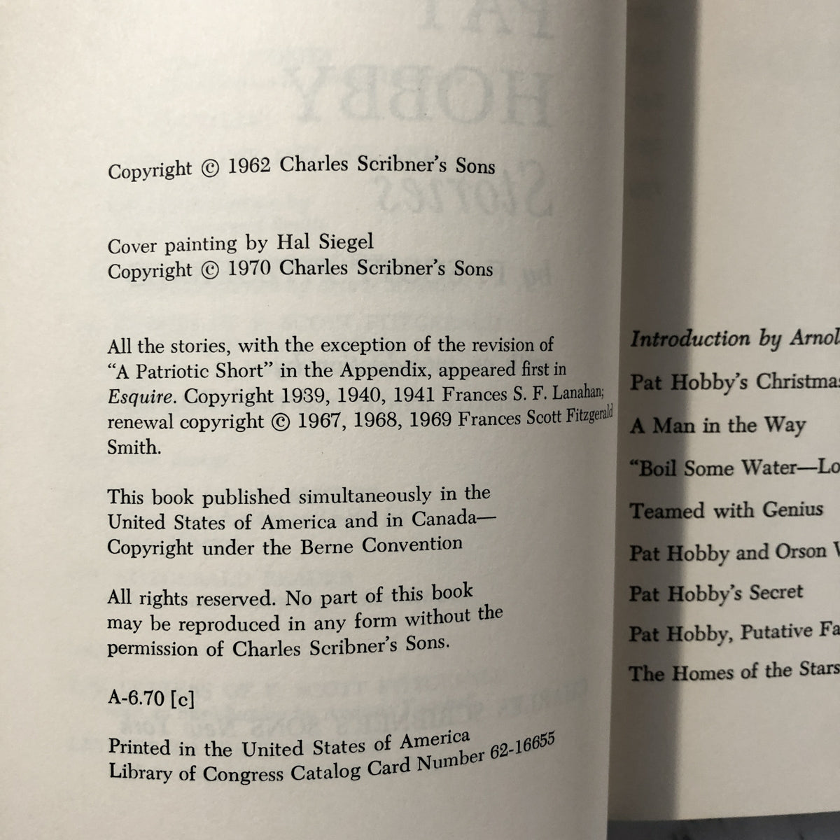 The Pat Hobby Stories by F. Scott Fitzgerald [TRADE PAPERBACK / 1970] - Bookshop Apocalypse