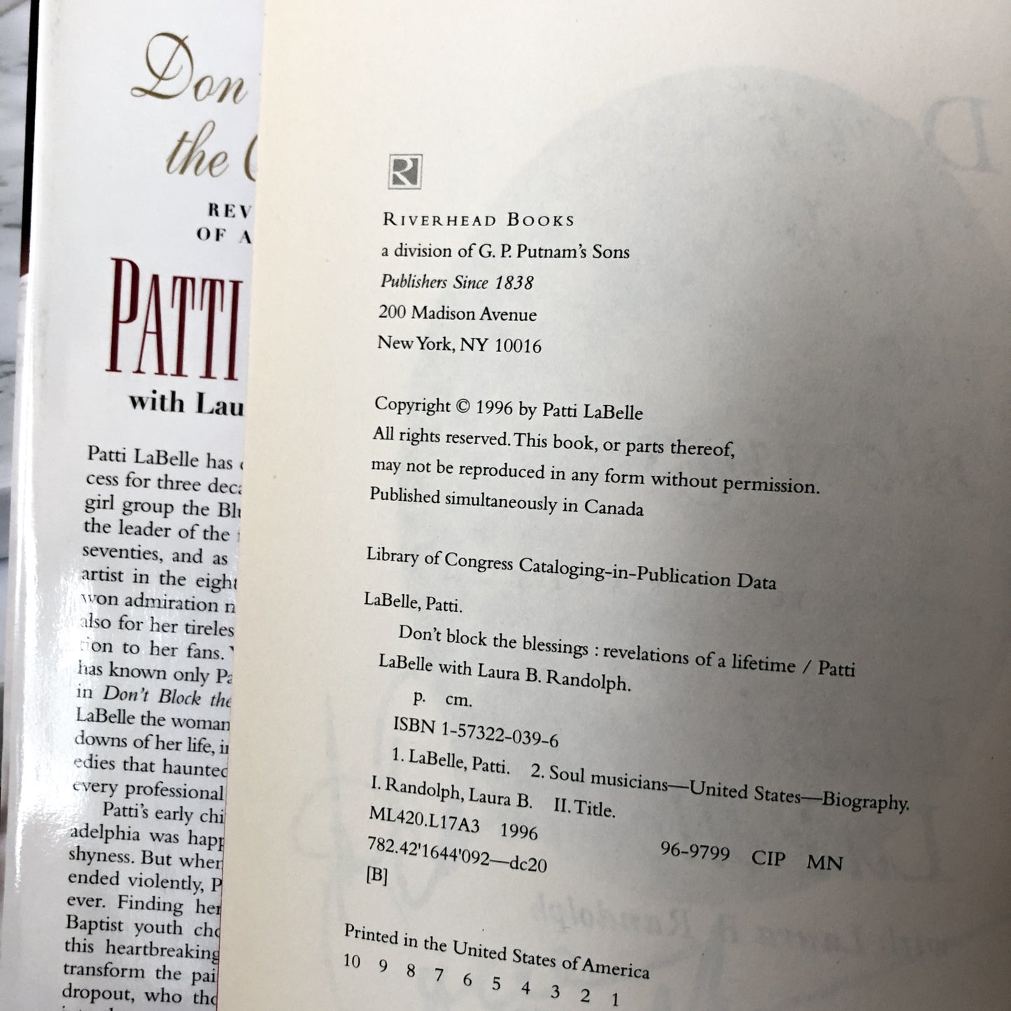 Don't Block The Blessings by Patti LaBelle [SIGNED FIRST EDITION] - Bookshop Apocalypse