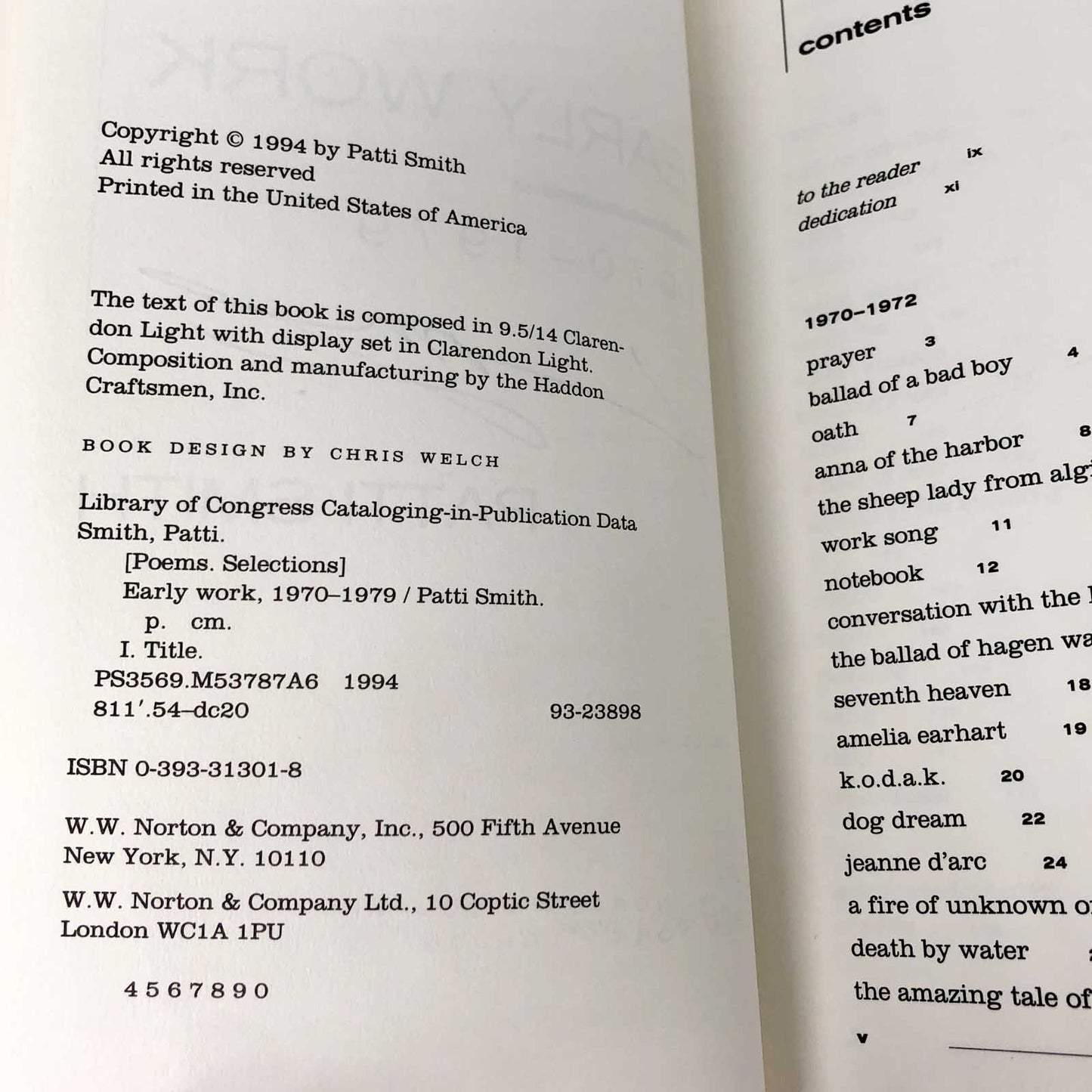 Early Work: 1970-1979 by Patti Smith SIGNED! [FIRST EDITION PAPERBACK] 1994