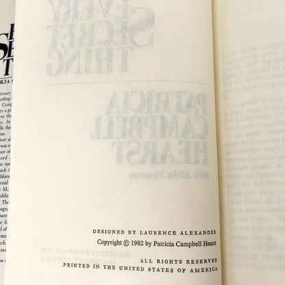 Every Secret Thing by Patty Hearst w. Alvin Moscow [1982 HARDCOVER]