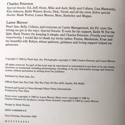 Pearl Jam: Place/Date by Lance Mercer & Charles Peterson [FIRST EDITION / FIRST PRINTING] 1998
