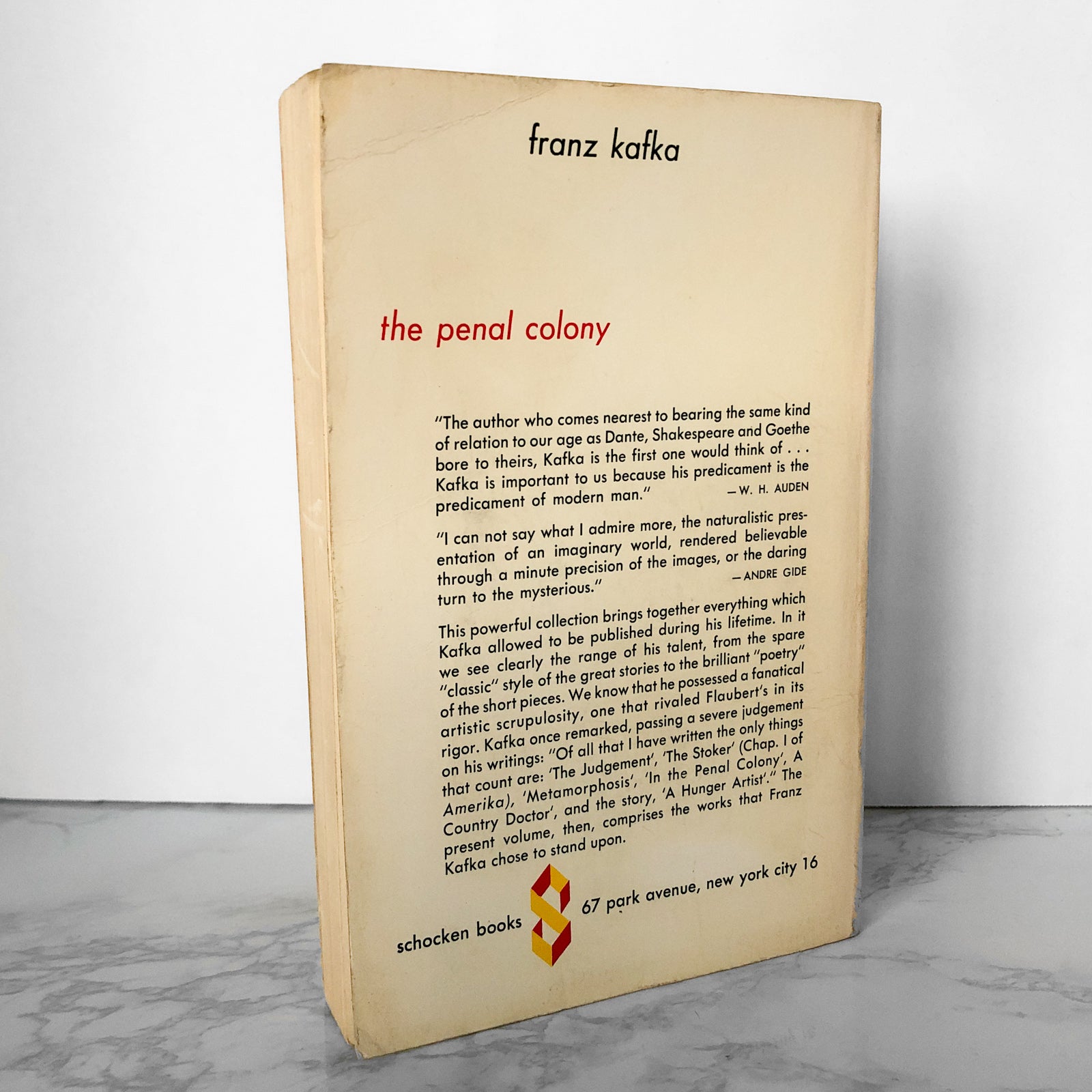 The Penal Colony: Stories & Short Pieces by Franz Kafka [1966 TRADE PAPERBACK] - Bookshop Apocalypse