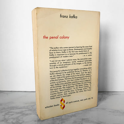 The Penal Colony: Stories & Short Pieces by Franz Kafka [1966 TRADE PAPERBACK] - Bookshop Apocalypse