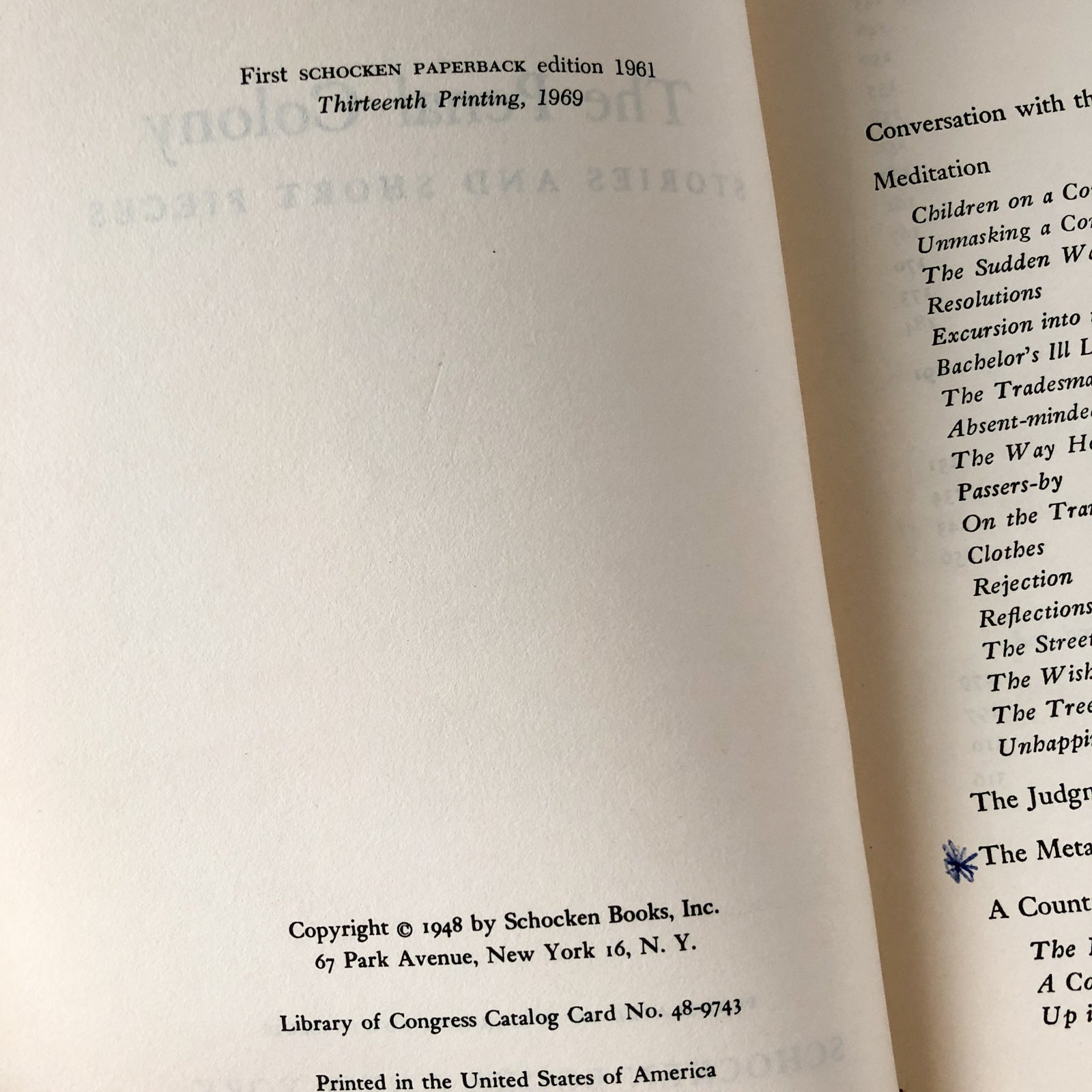 The Penal Colony: Stories & Short Pieces by Franz Kafka [1966 TRADE PAPERBACK] - Bookshop Apocalypse