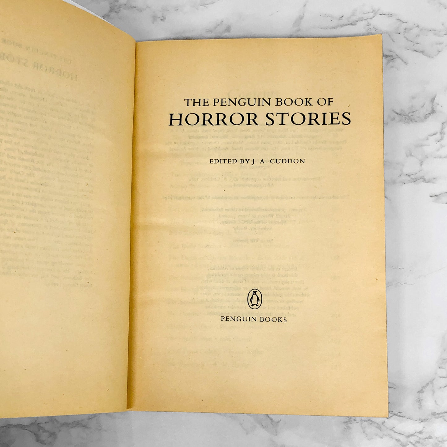 The Penguin Book of Horror Stories edited by J.A. Cuddon [U.K. FIRST EDITION] 1985