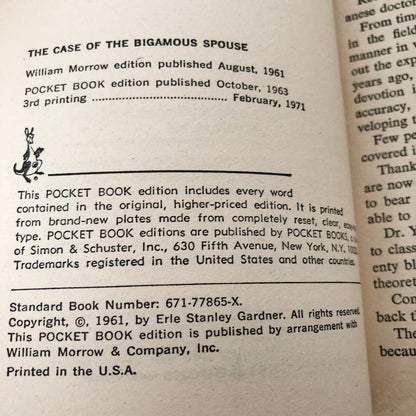 Perry Mason: The Case of the Bigamous Spouse by Erle Stanley Gardner [1971 PAPERBACK]